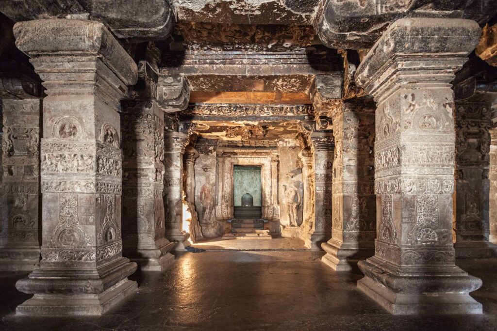 Inside the Jain Caves, Ellora Caves, India