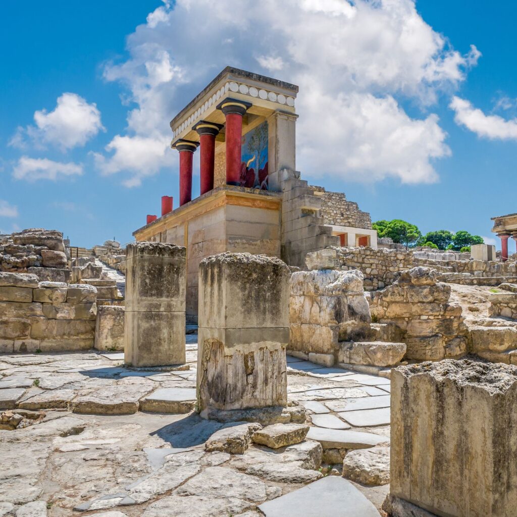 ancient ruins in knossos, greece