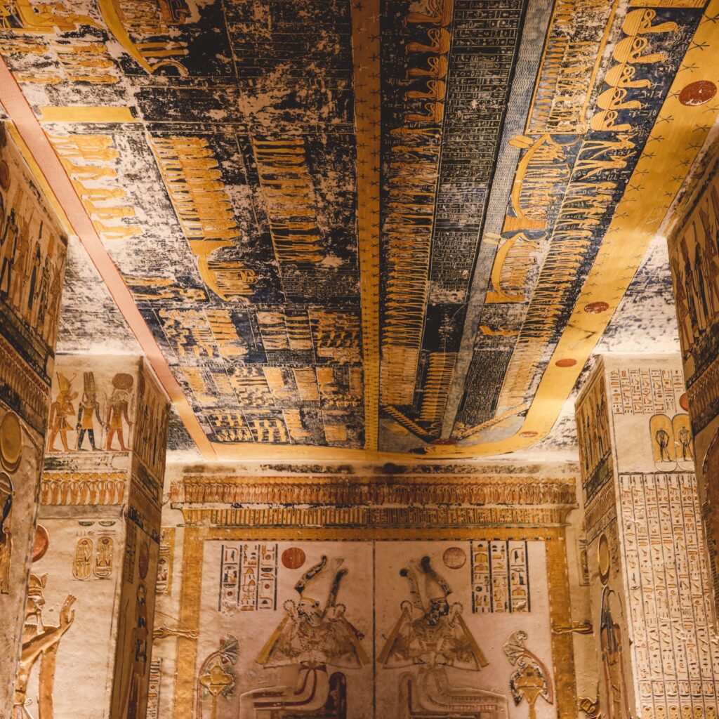 inside a temple in the valley of the kings, egypt