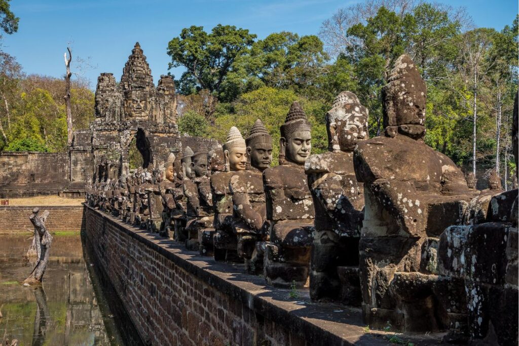 Bridge into Angkor Wat in Cambodia