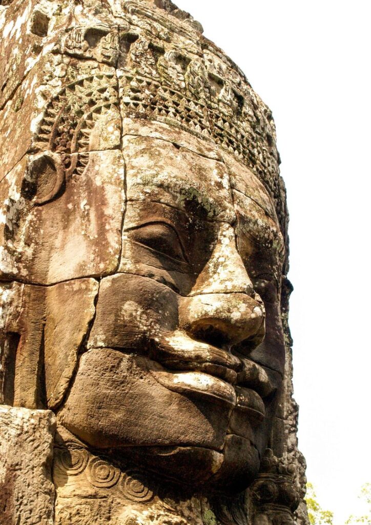 The smiling buddha's face at Bayon Temple, Angkor, Cambodia