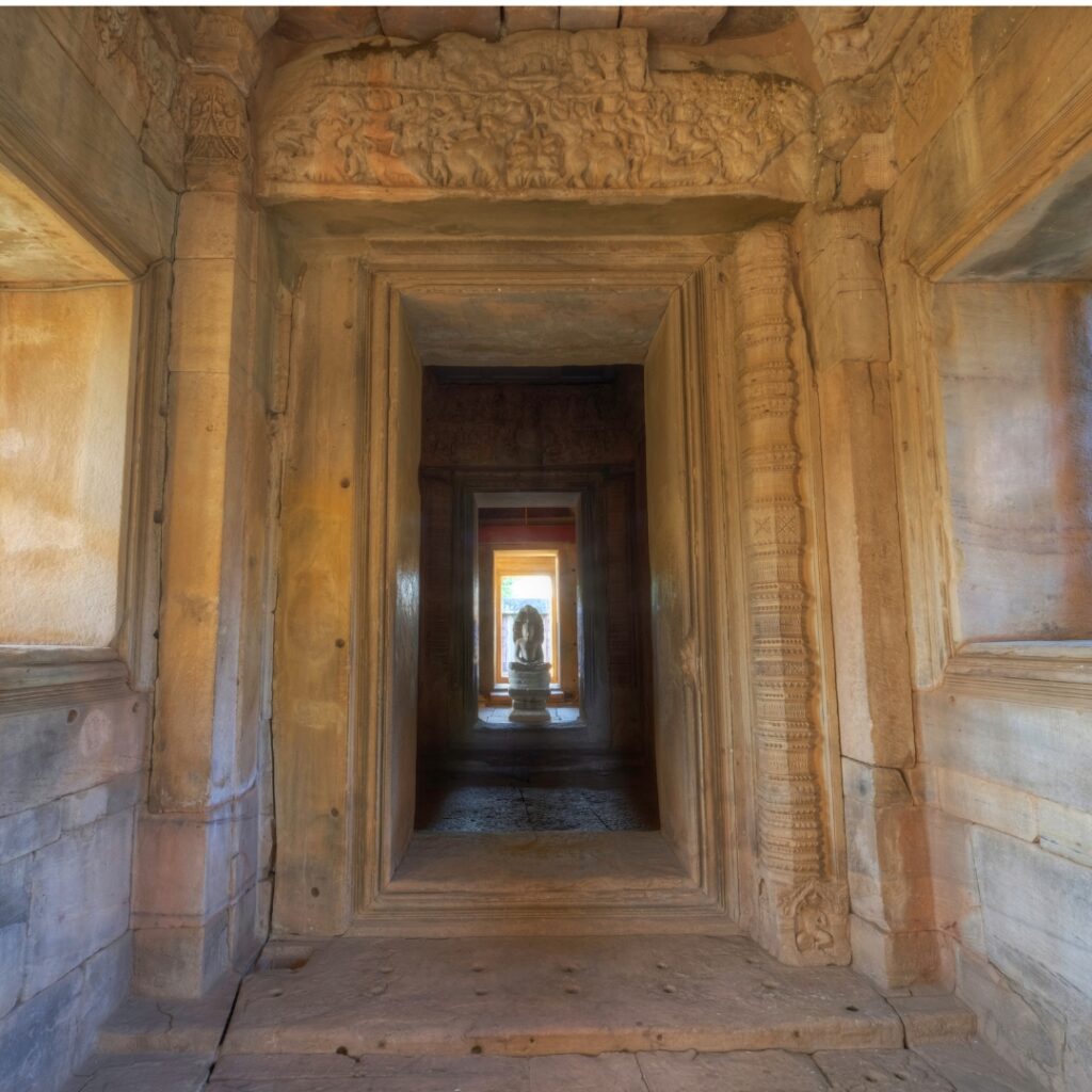 Interior of the ancient ruins at Phimai, Thailand