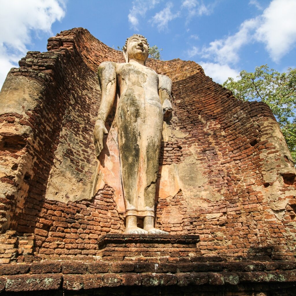 Giant Buddha statue at Kamphaeng Phet, Thailand.